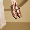Fashion Mary Jane Women's Shoes Spring Autumn French Casual Shoe Womens Retro Single Buckle with Shallow Mouth Round Toe Low Order Shoes