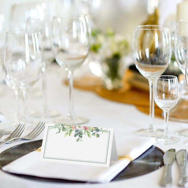 50Pcs/Bag Christmas Greeting Card Place Cards Birthday Party Banquet Seating Number Table Card DIY Wedding Paper Name