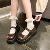 Fashion Bow Lolita Shoes Japanese Mary Jane Shoes Women Vintage Girls Students JK Uniform Platform Shoes Cosplay High Heels Plus Size 40