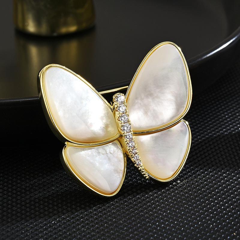 Simple, Fashionable And Luxurious, Breaking The Cocoon Into A Butterfly Brooch, Zircon High-End Natural Fritillary Brooch, Female