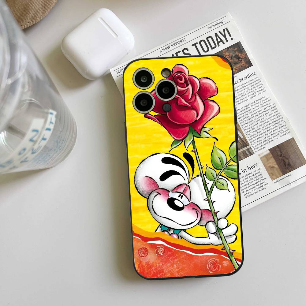 Cartoon D-Diddl Phone Case Black Silicone Soft Shell For IPhone 17 16 15 14 13 12 11 Air Pro Max Plus Hot Sale