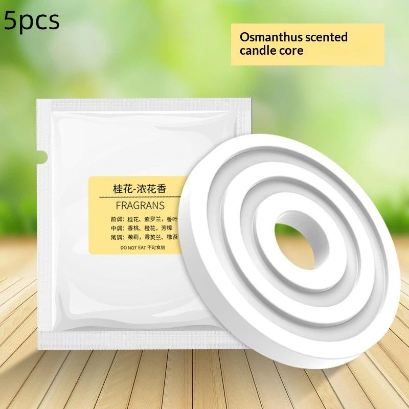 5Pcs Car Air Freshener Refill Round Car Air Vent Clip Fragrance Diffuser Replacement Pad Solid Perfume Fragrance Refill Tablets Osmanthus fragrans