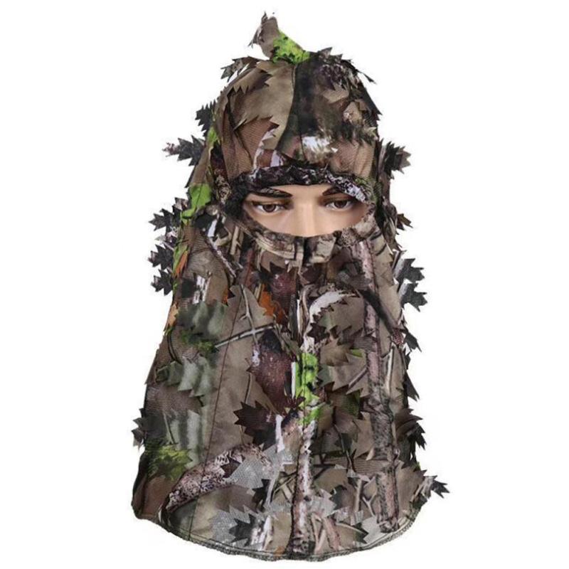 Vzor javorového listu Maskování Ghillie Obleky Čepice Rukavice Kapuce Síťka na hlavu Otvor pro oči Šátek