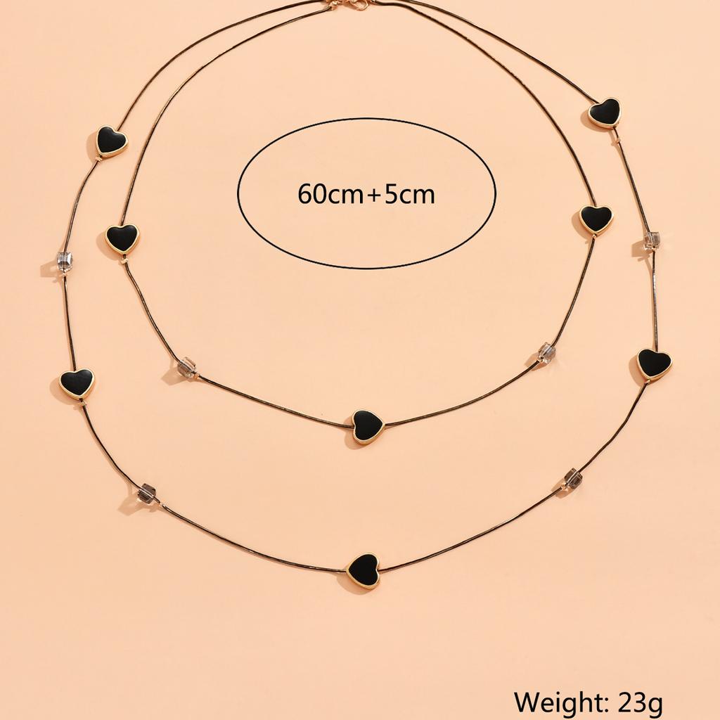 1PC Women's Fashion Trend Heart-shaped Long Necklace Jewelry Suitable for Dates, Parties, Holidays, Gifts