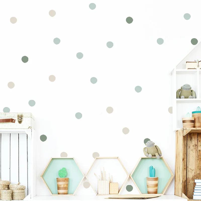 1Pc DIY Mixed Morandi Color Dots Wall Stickers Home Decor Nordic Style Vinyl Art Decals Living Room Kids Bedroom Decoration