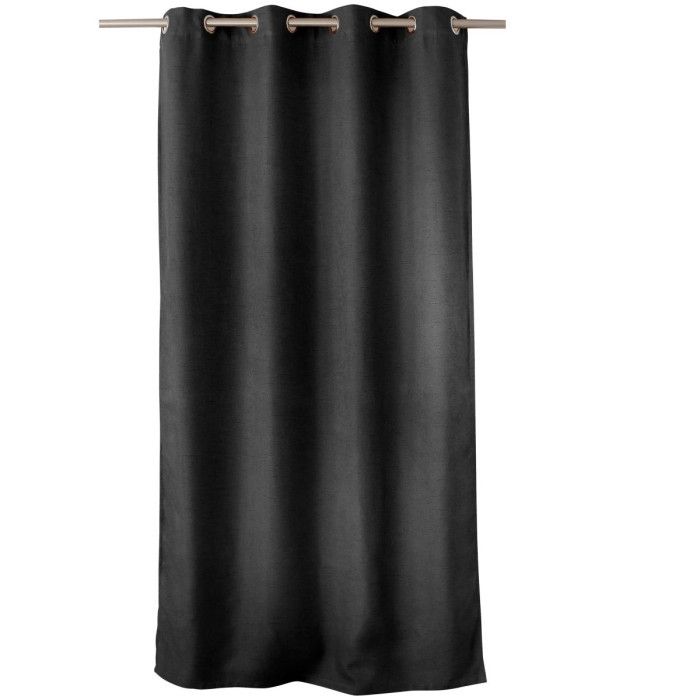 Rideau occultant uni et fileté - anthracite - 140 x 240 cm