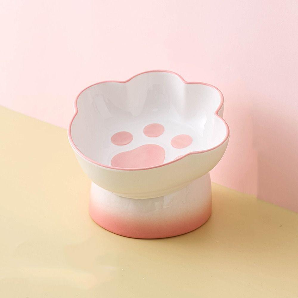 Slanted Dog Food Bowl High Foot Pet Drinking Bowl Snack Bowls Ceramic Cat Bowl  For Cats Dogs