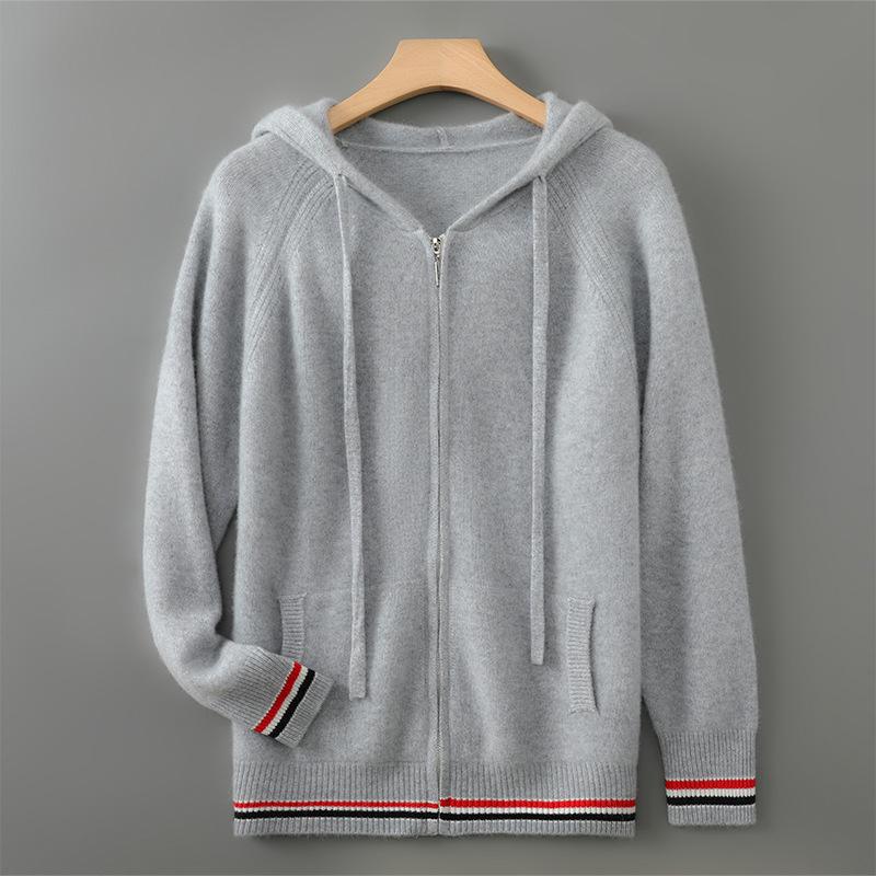 Men s Wool Hooded Sweatshirt: Thick, Fashionable Zipper Cardigan for Autumn & Winter - Casual Knit Outerwear Sweater Coat 2XL