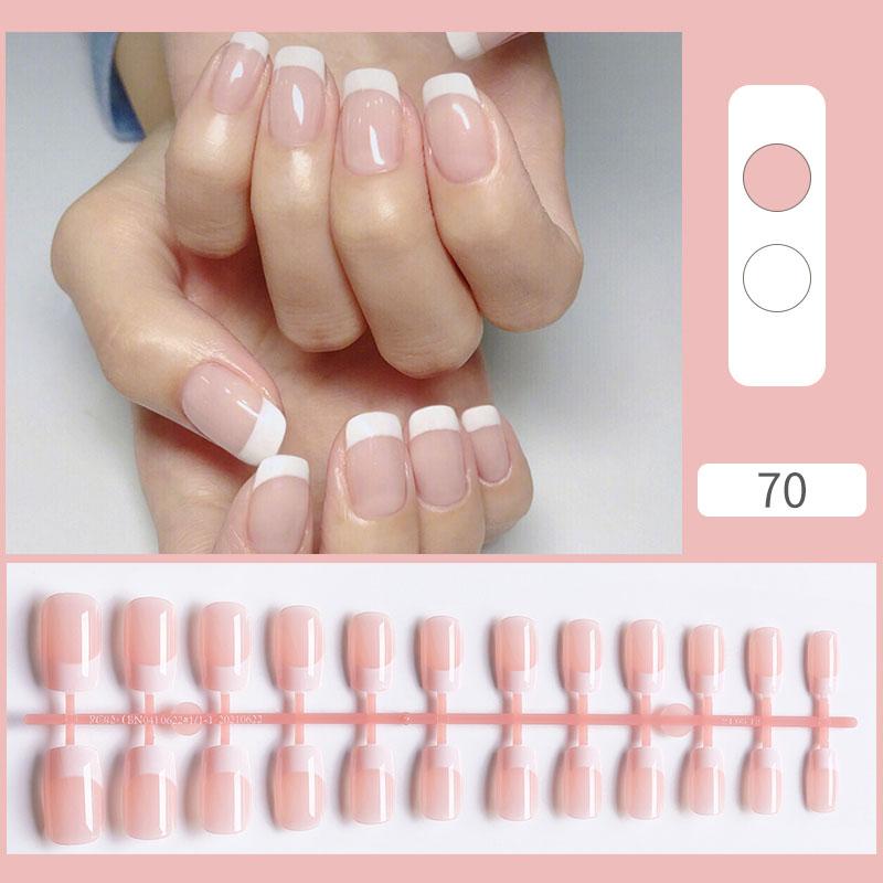 Set da 24 Pezzi Unghie Finte French Bianche Press-On Copertura Completa Unghie Artificiali Indossabili Bellezza Unghie French Bianco Naturale Unghie Finte Artistiche