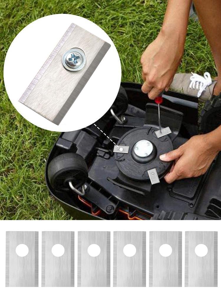 18Pcs Stainless Steel Mower Replacement Blade Lawn Mower Cutting Blades Single Hole Lawn Mower Blade for Worx Landroid