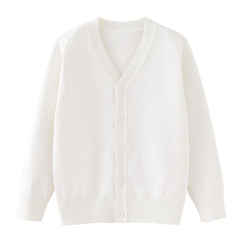 4-12 år Kid Strikket Cardigan Coat Vinter V-hals Knapp Genser