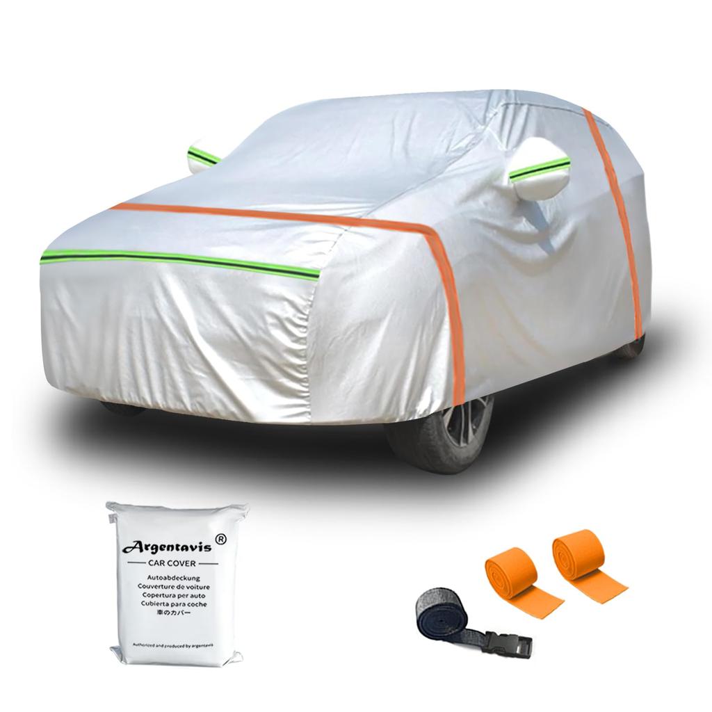 This Large SUV Body Cover Is and Offering UV and Yellow Sand It Also Comes with Three Windproof Umbrella Covers and Windshield Compatible with the