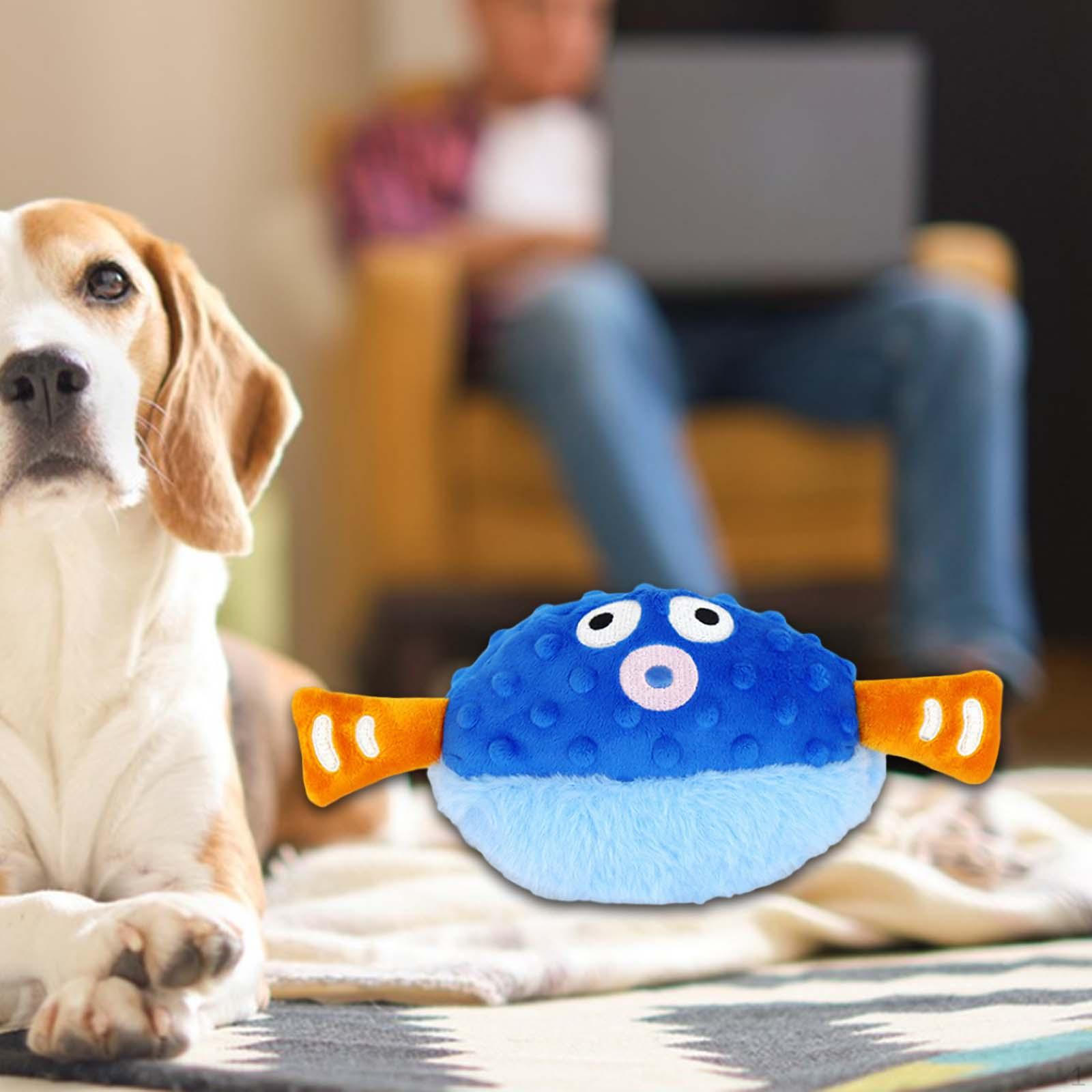 

Dog Toy Interactive Biting Toys, Doll Soft Pet Toy, Bite Resistant for Exercise Cats Aggressive Blue puffer fish