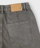 PANICALE Grey Stone Washed Straight Jeans
