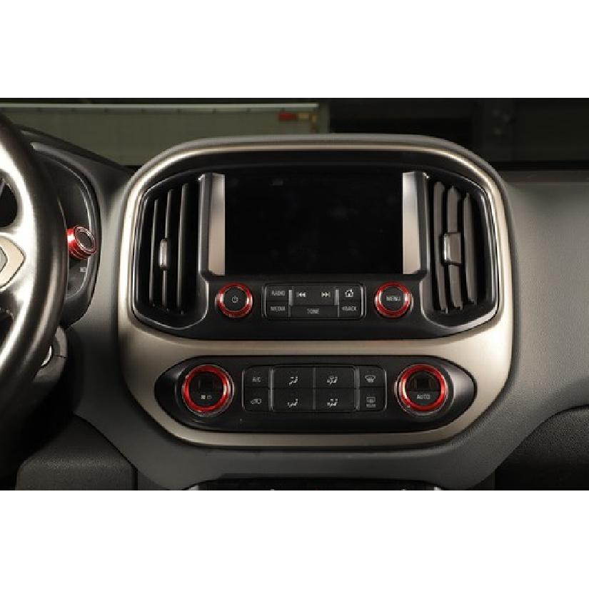Red Center Console AC Switch Knob Cover Rings For Chevy ColoradoCanyon 14-23