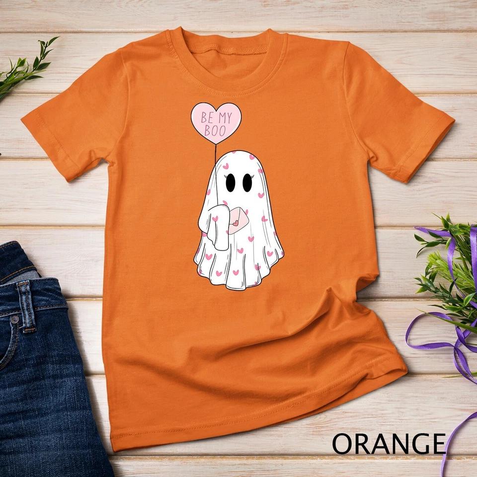 Be My Boo Valentine Cute Pink Heart Ghost Valentine Costume Tee Unisex T-shirt 8 L