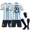 2026 Argentina Home Soccer Jersey Shirt 11 Di Maria 21 Dybala 10 Messi Short Sleeve Team Fan Kit