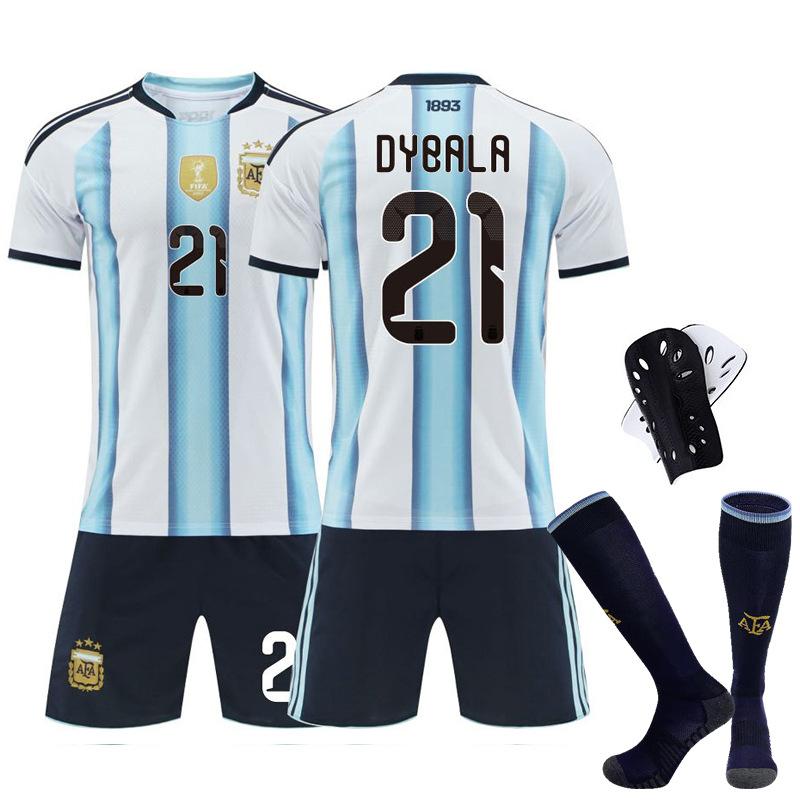 2026 Argentina Home Soccer Jersey Shirt 11 Di Maria 21 Dybala 10 Messi Short Sleeve Team Fan Kit