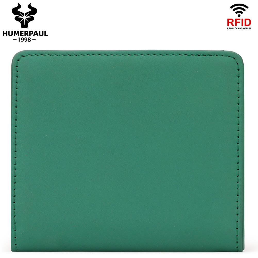Humerpaul Ladies Clutch First Layer Cowhide Wallet Thin Wallet Large Capacity Coin Bag with Photo Window Coin Purse
