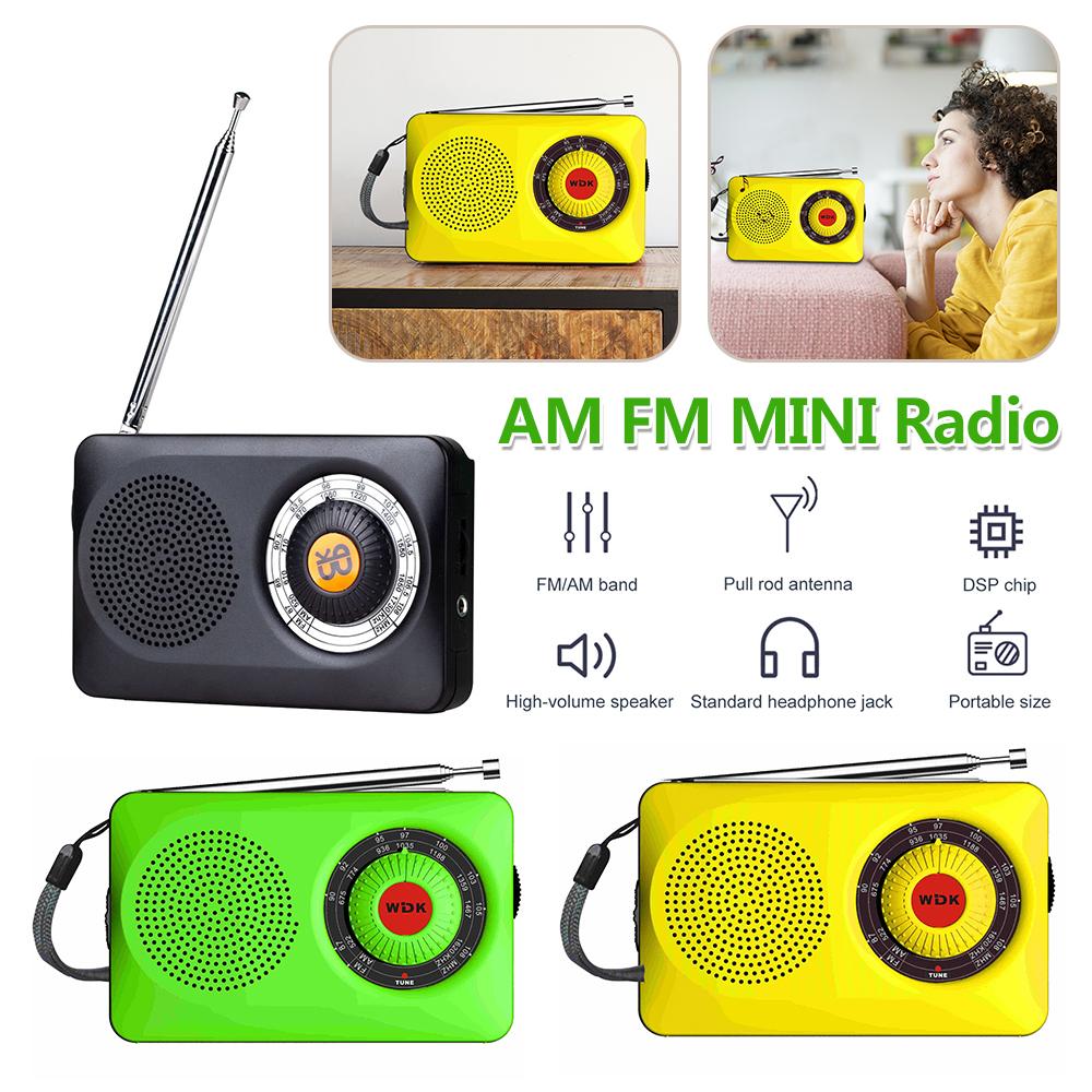 Portable Radio Telescopic Antenna Battery Operated Radio with Loud Speaker Headphone Jack Mini Radio for Walking Jogging