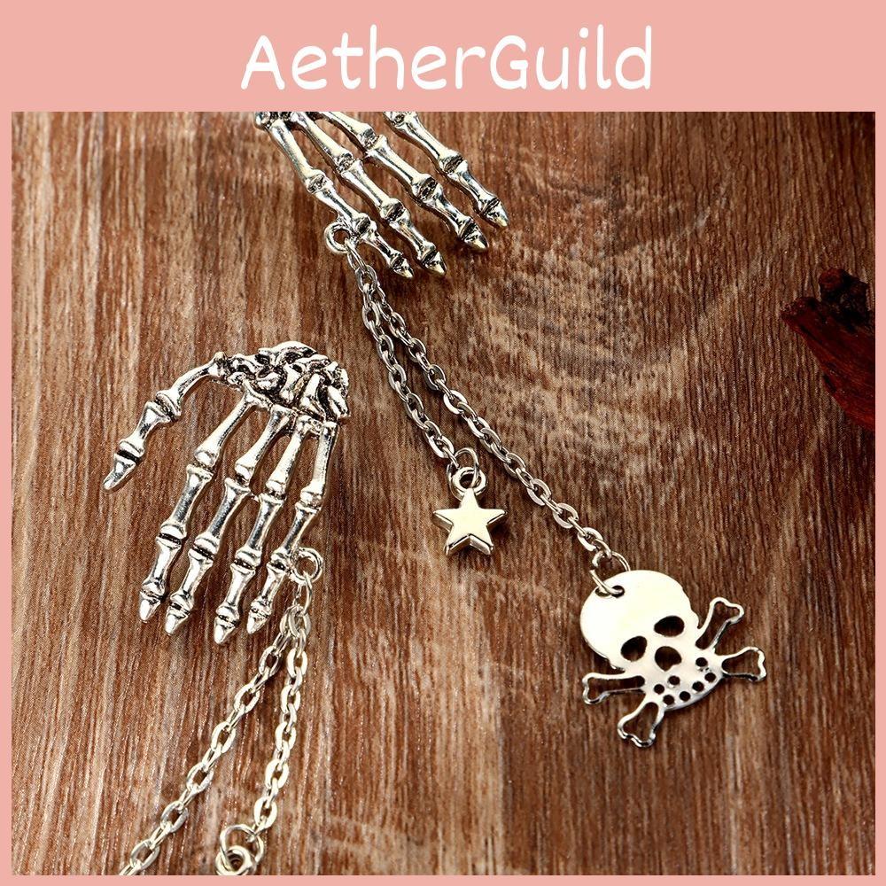 Skull Punk Gothic Ear Jewelry With Alloy Material For Festival Wear