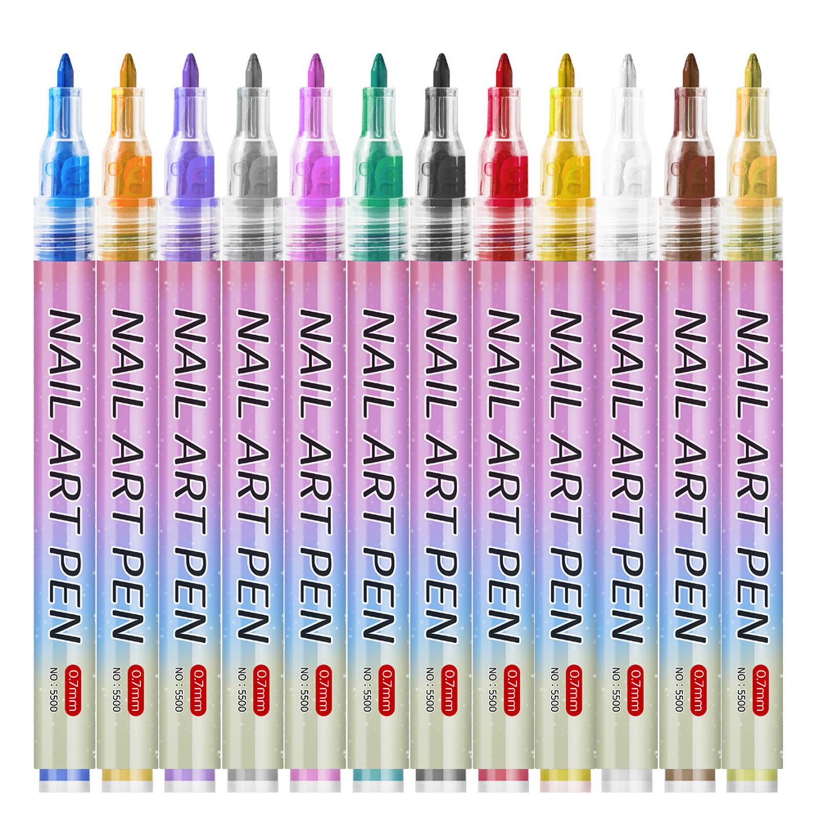 

DIY Nail Pen, Painting And Doodling, Nail High-gloss Outlining Pen, Acrylic Pen Set, Colored Paint And Nail Pen,30ML One Size