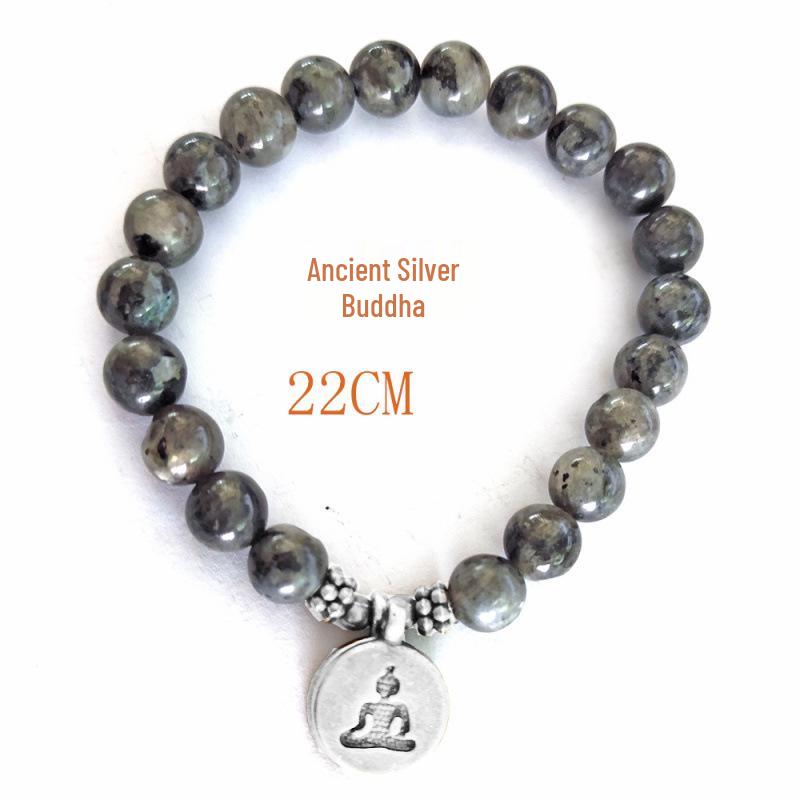 8mm Frosted Amazonite Mala Bracelet with Lotus Yoga Pendant
