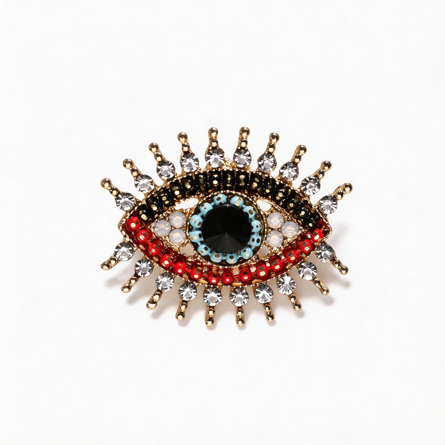 Bo Xin Yun High-End Retro Demon Eye Brooch with Colorful Beads