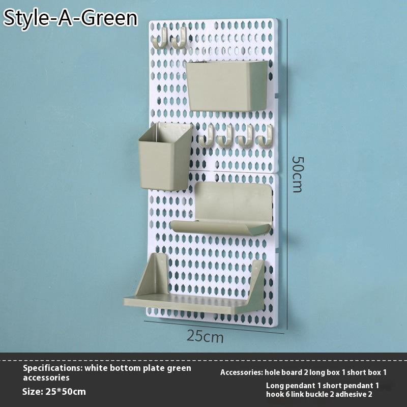 Kawaii Hole Board Dormitory Wall Shelf Decoration Free Punching Adhesive Students Study Wall Mounted Storage Rack Home Organizer