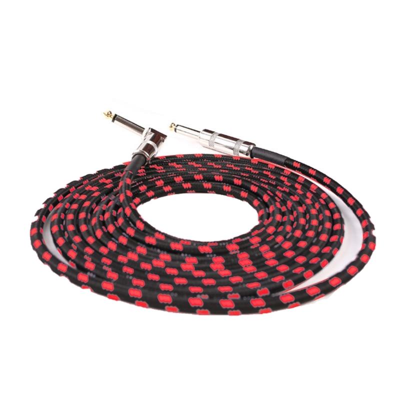 

Guitar Leads Instrument Cable Professional Noiseless Guitar Cable Cord Right Angle to Straight Instrument Cables чёрный/красный