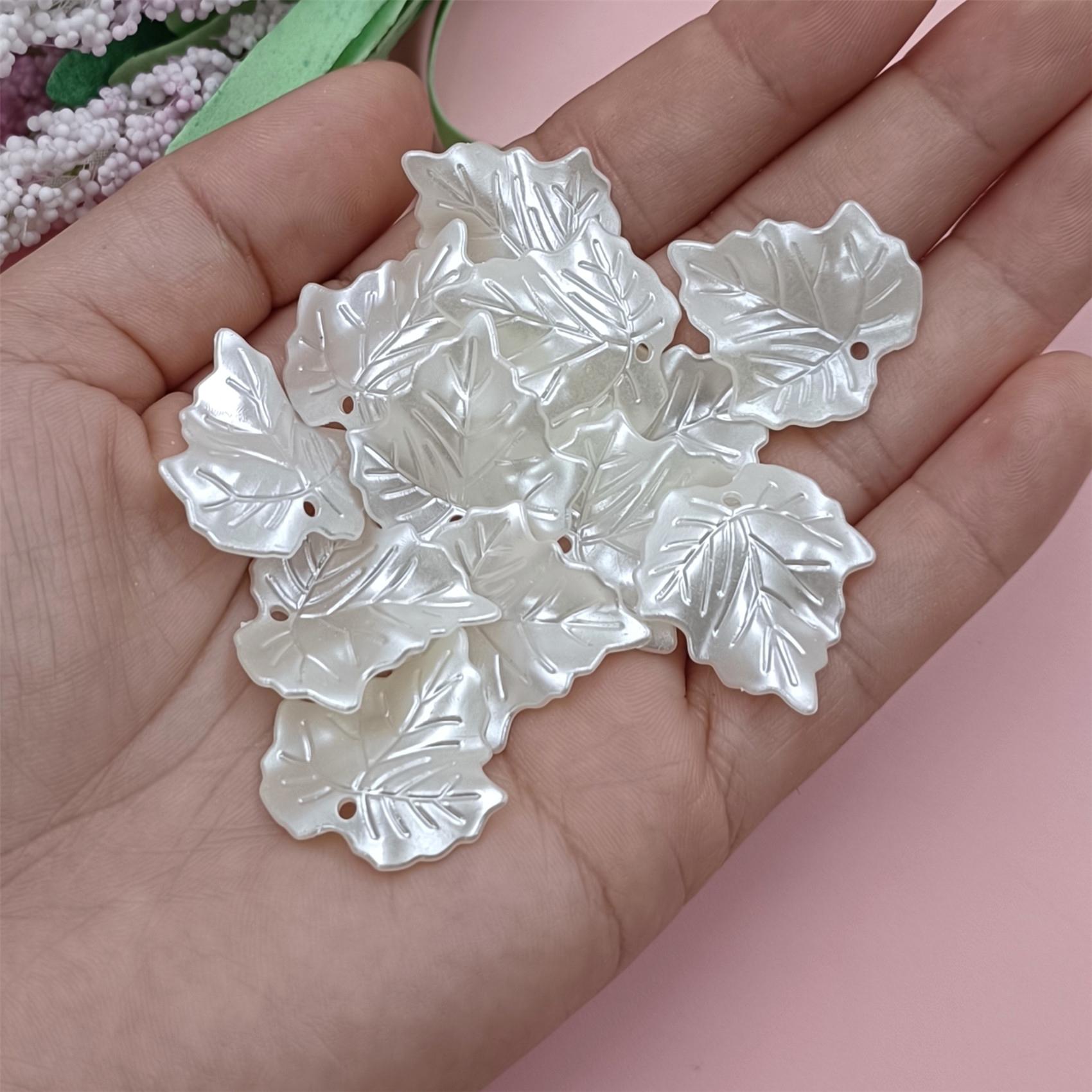 

100 шт. DIY листообразные аксессуары для одежды, ювелирные изделия ручной работы, свободные бусины из АБС-пластика, жемчужные бусины, белые украшения для волос Style 3