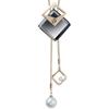 Korean Style Long Chain Necklace with Square Pendant - Ethnic Influencer Women's Accessory