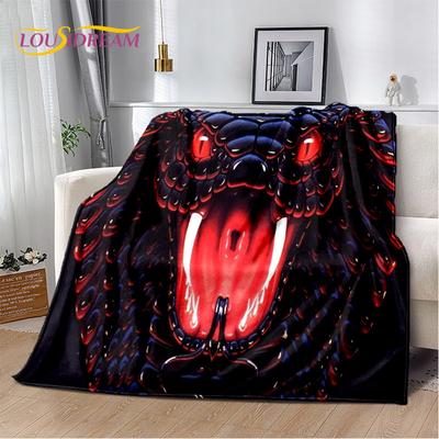 Manta Suave de Felpa Serpiente Horrible Gótica, Manta de Franela Manta de Tiro para Sala de Estar Dormitorio Cama Sofá Cubierta de Picnic Niño