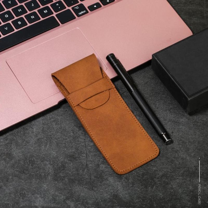 Retro Pen Bag School Pencil Organizers Leather Pencil Case For Erasers Markers Scissors Storage