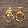 Maniglia a pomolo ad anello in ottone massiccio stile antico per ante di mobili, cassetti, pomelli con viti, ferramenta per mobili vintage