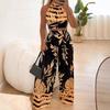 LN1116 Spot 1116 Sommer Neu Damenmode Temperament Bedruckt Halter Nacken Gerade Hose Zweiteiliges Set