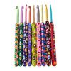 9Pcs Ergonomic Crochet Hooks 9 Size Long Handle Crochet Hook for Beginner Knitting Sweater Scarves, Bag, Socks and Hat