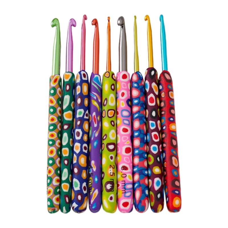 

9 шт. Эргономичные крючки для вязания крючком 9 размеров Крючок для вязания с длинной ручкой для начинающих Вязание свитера, шарфов, сумки, носков и шапки 1