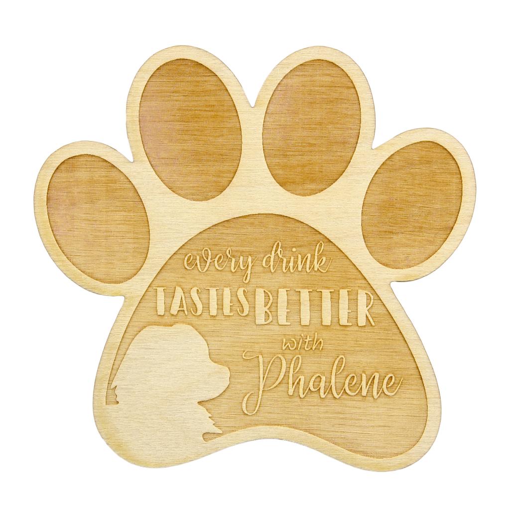 Papillon, Continental Toy Spaniel, Butterfly dog II – Mug coaster, engraved coaster with dog | Art-Dog