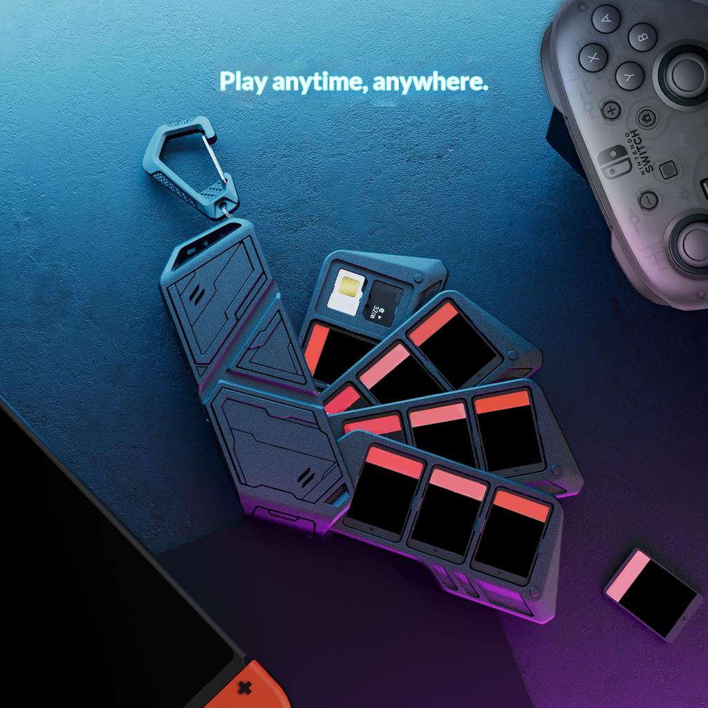 Game Card Case for Nintendo Switch 2/OLED/Lite 12-Slot Hard PC Dustproof Storage Box with Hook