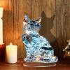 Gattino di Cristallo Acrilico 2D per Scrivania e Decorazione per Feste di Natale