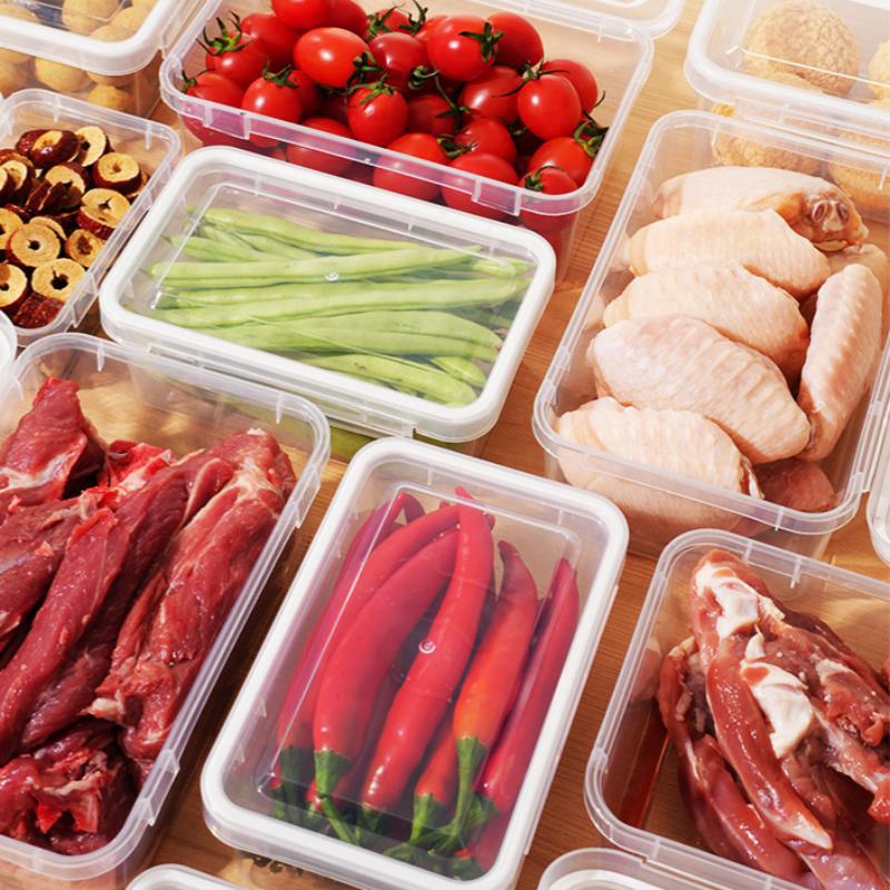 Food Storage Box Transparent Storage Container Fridge Organizer Microwave Safe Fresh-Keeping Sealing Box Kitchen Food Dispenser