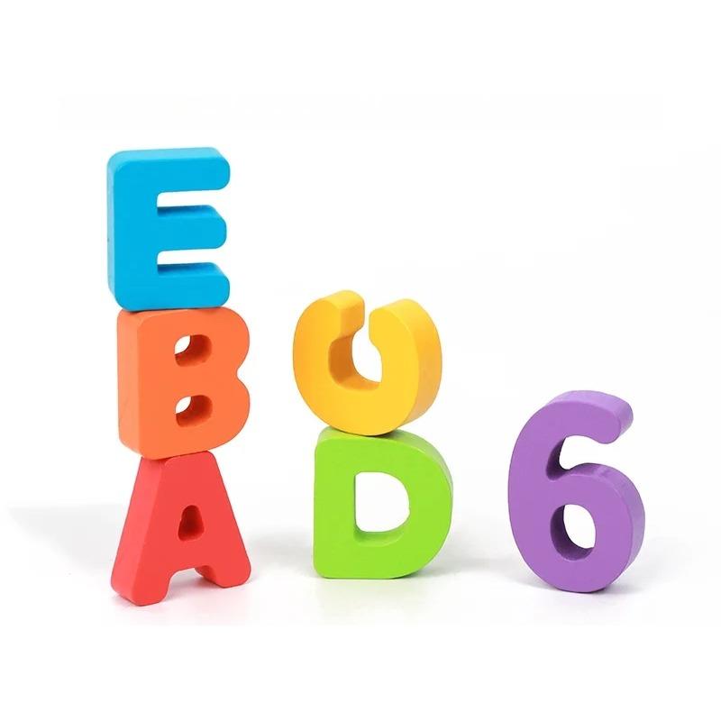 Wooden Puzzle Kids Colorful Alphabet Puzzles Montessori Early Learning Educational Toys Matching Game for Children Letter Match