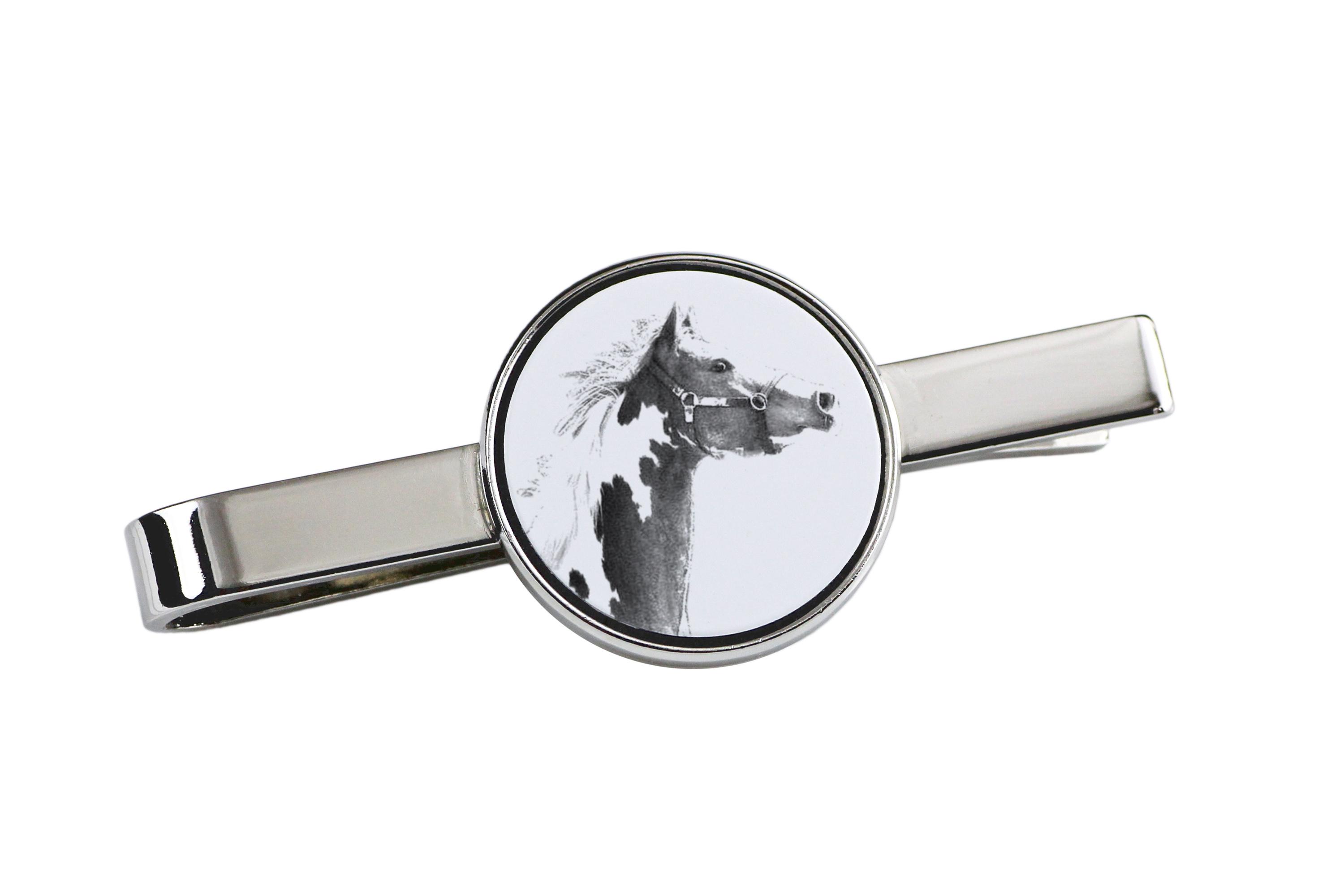 

American Paint Horse - tie clip with a horse, personalized tie clip, a unique gift for a man from the Art-Dog brand срібний