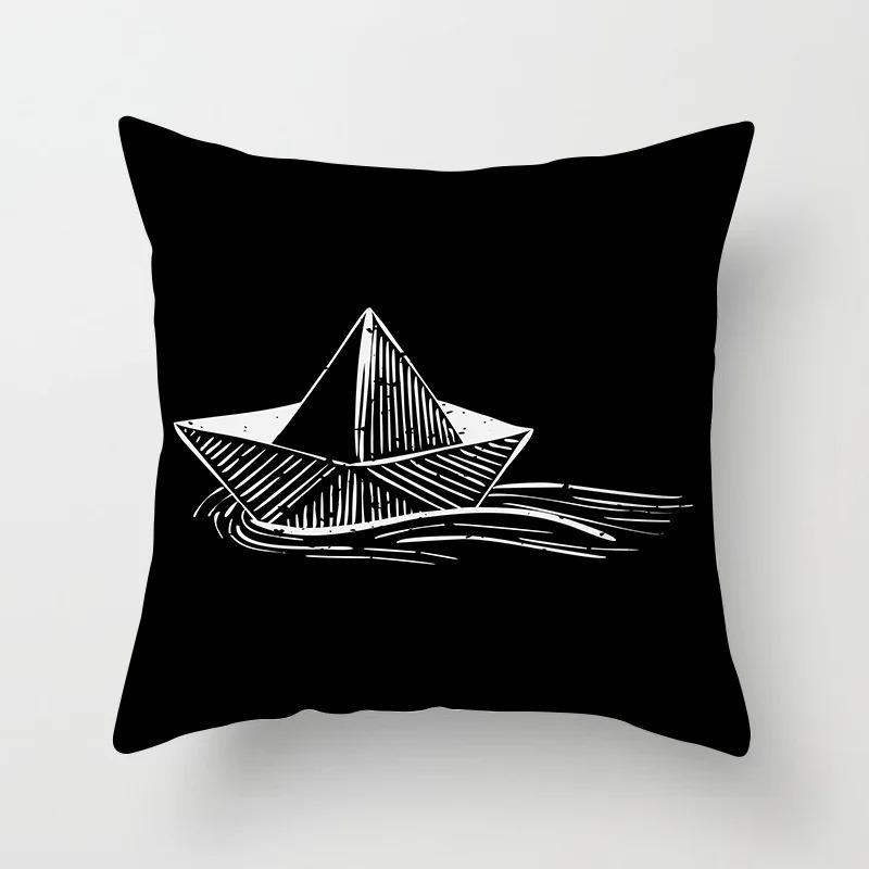 Simple Black and White Pattern Pillowcase Office Living Room Car Ornaments Home Pillowcase