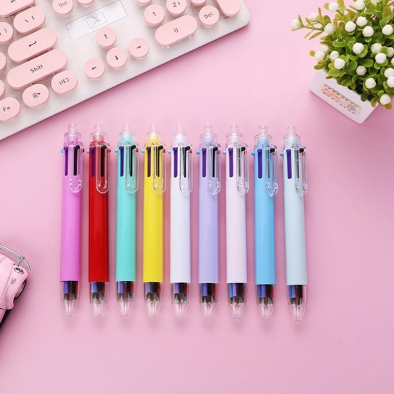 1pc Fashion MultiColor Pen Creative Ballpoint Pen Colorful Retractable Ballpoint Pens Multifunction Pen for Writing Stationery Back To School Season