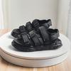 2923 Men's Sandals Black Summer Soft Thick-soled Heightening Summer Shoes Men's Versatile Beach Shoes