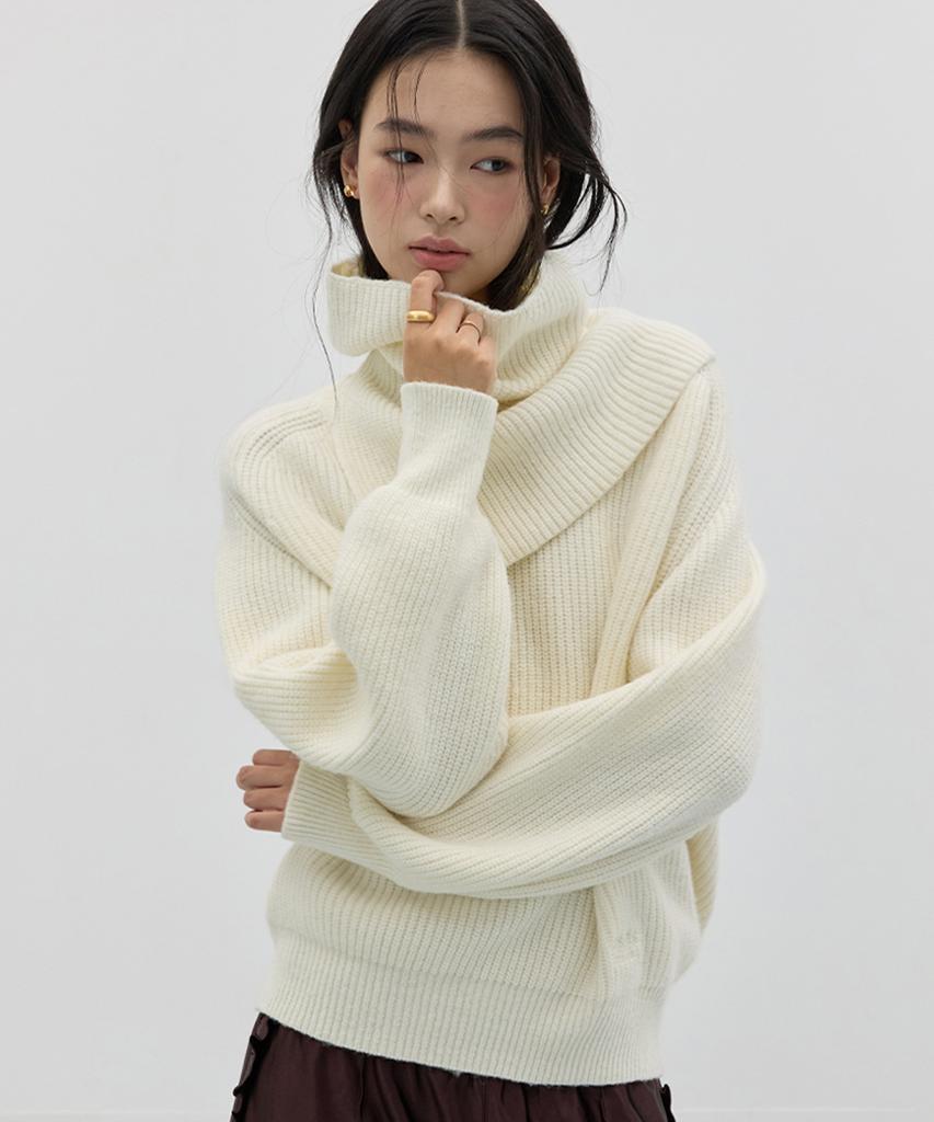 Michikoleondeonkosino Neck Warmer Set Wool Knit Ivory