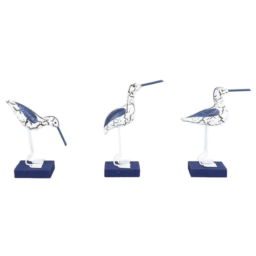 Seagull Figurine Composite Wood Iron Vivid Exquisite Seagull Seabird Statue for Desktop Décor