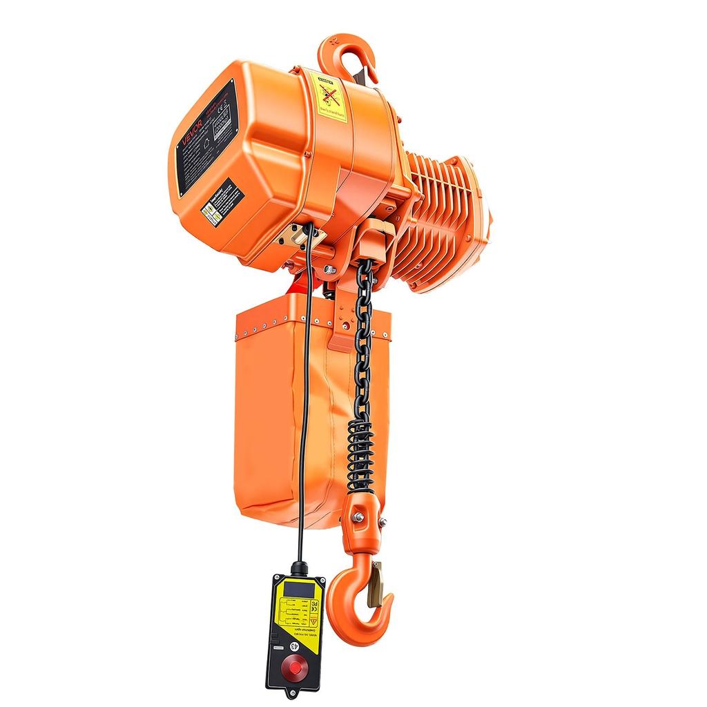 2000 kg Electric Chain Hoist, 6 m Lifting Height, Three-Phase Overhead Crane with 100 m Wireless Remote Control, Single G100 Chain Electric Lift Hoist